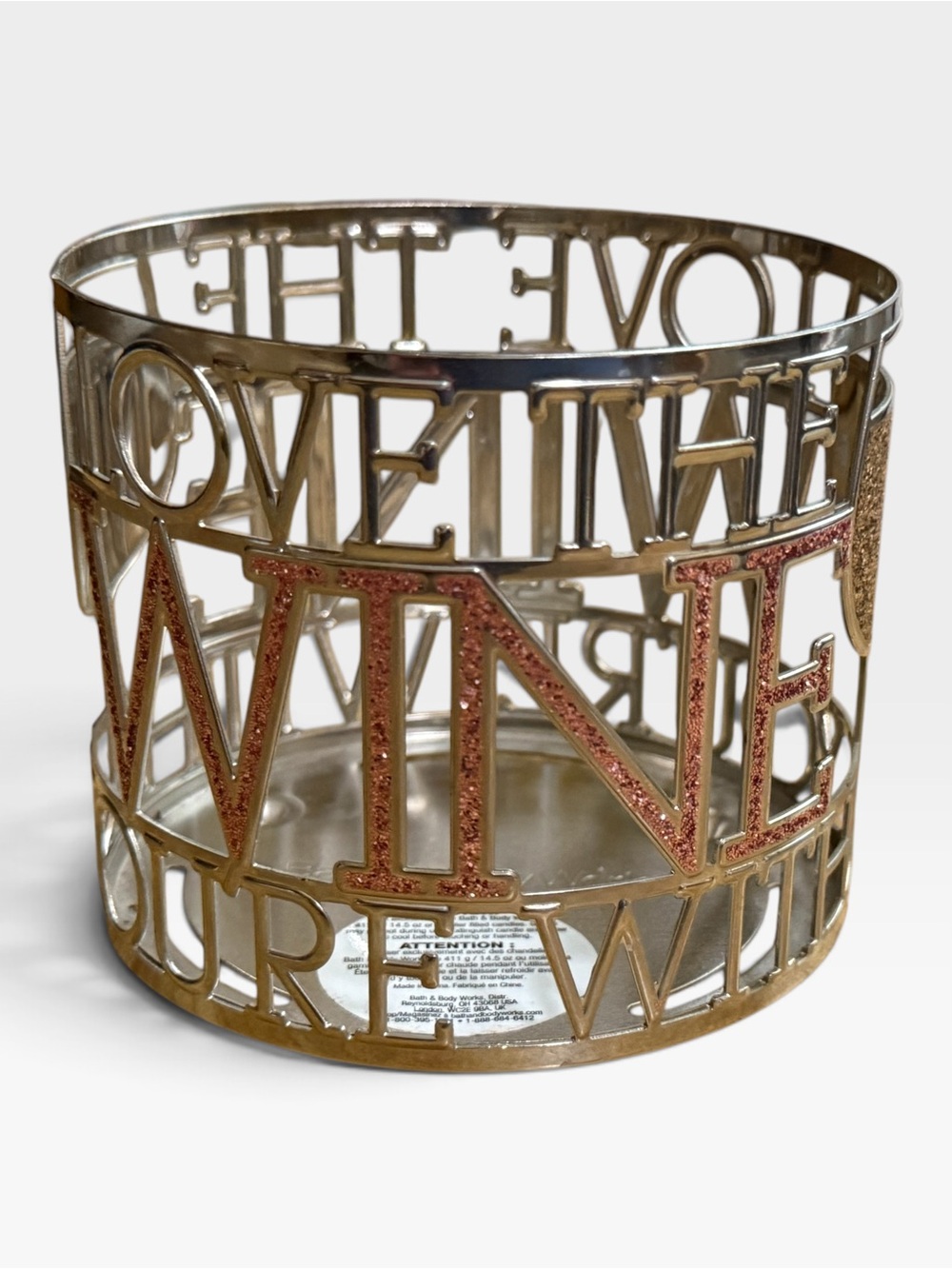 Bath & Body Works "Love The Wine You're With" 3-Wick Candle Sleeve Holder